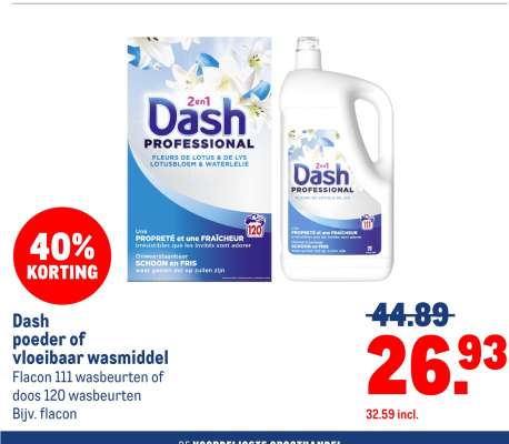 Dash poeder of vloeibaar wasmiddel