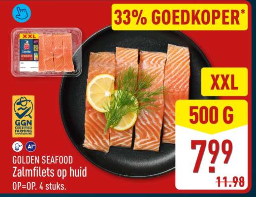 GOLDEN SEAFOOD Zalmfilets op huid