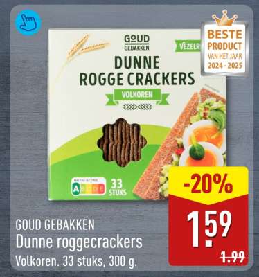 Goud Gebakken Dunne Roggecrackers