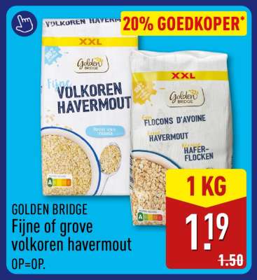 GOLDEN BRIDGE Fijne of grove volkoren havermout