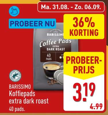 BARISSIMO Koffiepads extra dark roast