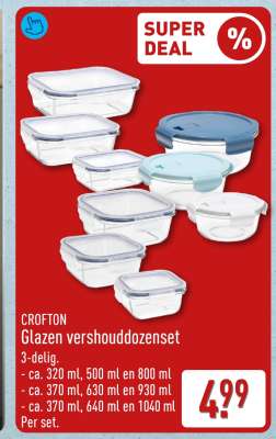 CROFTON Glazen vershouddozenset