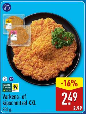 Varkens- of kipschnitzel XXL