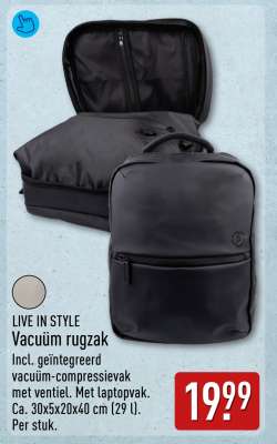 LIVE IN STYLE Vacuüm rugzak