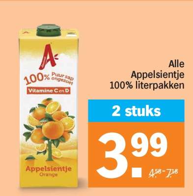 Alle Appelsientje 100% literpakken