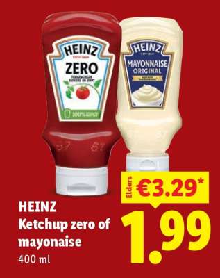 HEINZ Ketchup zero of mayonaise