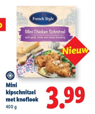 Mini kipschnitzel met knoflook