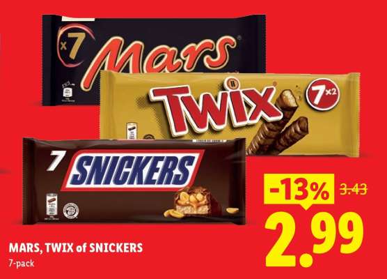 Mars, Twix of Snickers