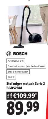 Stofzuiger met zak Serie 2 BGDS2BAL