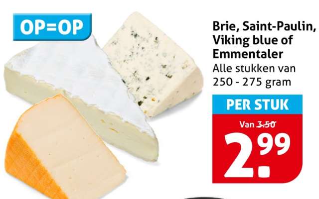 Brie, Saint-Paulin, Viking blue of Emmentaler