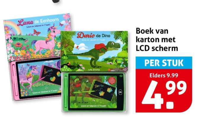Boek van karton met LCD scherm