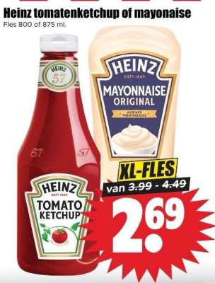 Heinz tomatenketchup of mayonaise