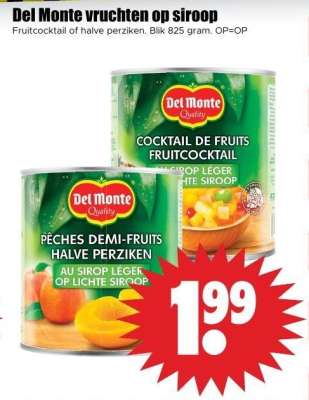 Del Monte vruchten op siroop