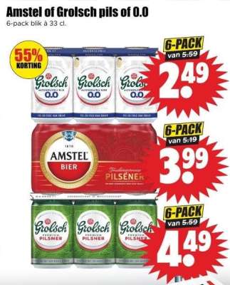 Amstel of Grolsch pils of 0.0