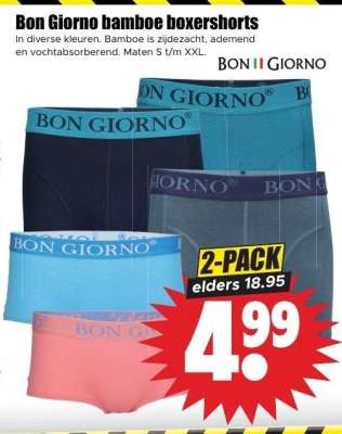 Bon Giorno bamboe boxershorts