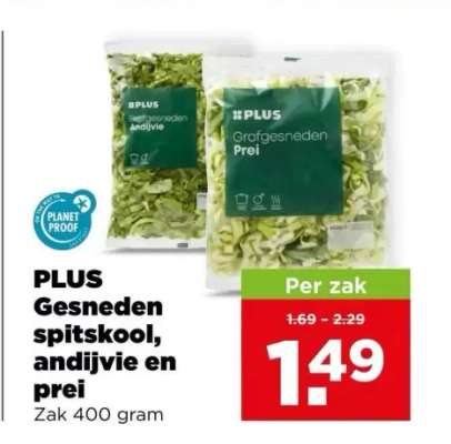 PLUS Gesneden spitskool, andijvie en prei