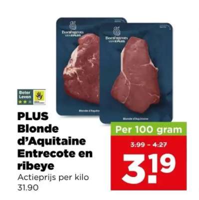 PLUS Blonde d’Aquitaine Entrecote en ribeye