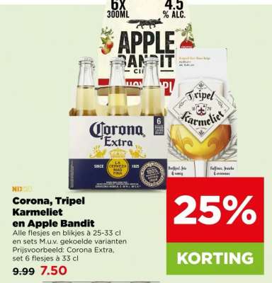 Corona, Tripel Karmeliet en Apple Bandit