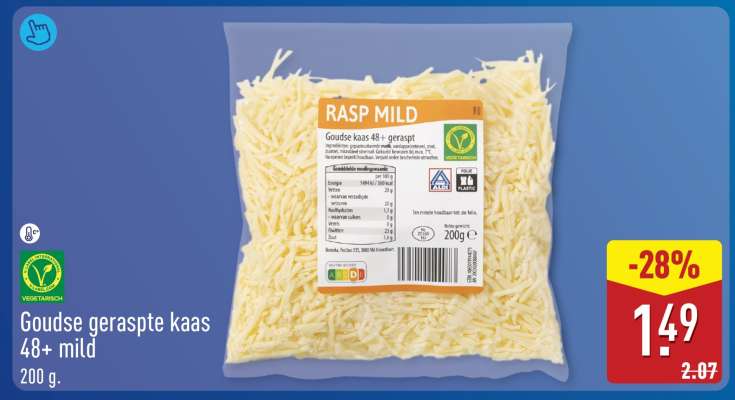 Goudse geraspte kaas 48+ mild