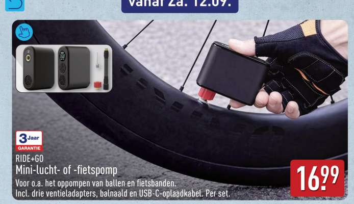 RIDE+GO Mini-lucht- of fietspomp