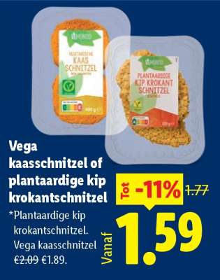 Vega kaasschnitzel of plantaardige kip krokantschnitzel