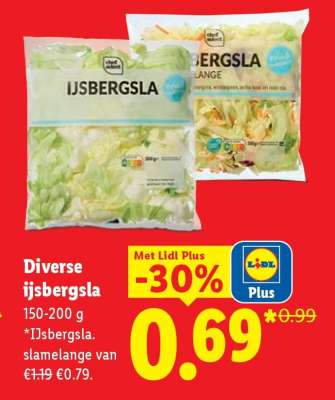 Diverse ijsbergsla