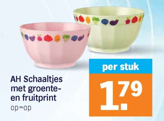 AH Schaaltjes met groente- en fruitprint