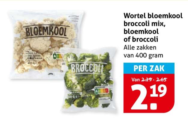 Wortel bloemkool broccoli mix, bloemkool of broccoli