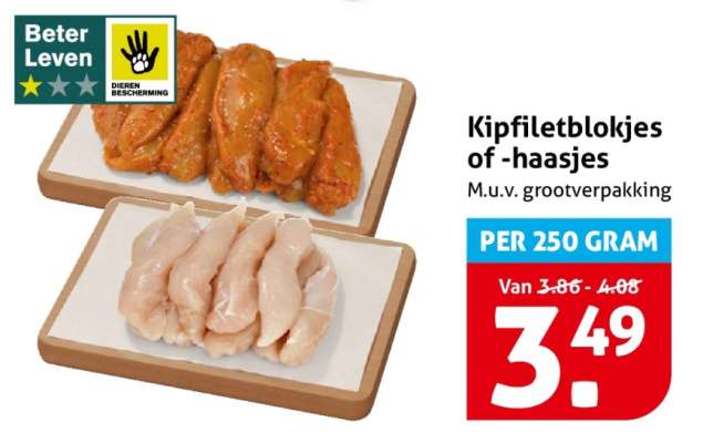 Kipfiletblokjes of -haasjes