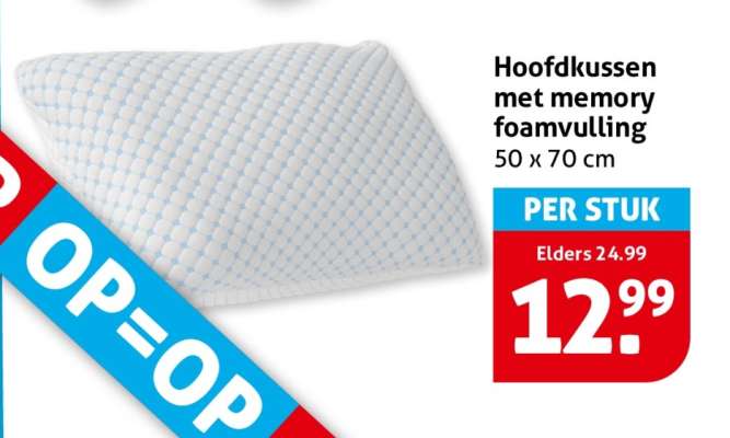 Hoofdkussen met memory foamvulling