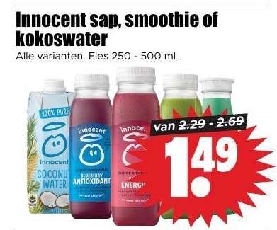 Innocent sap, smoothie of kokoswater