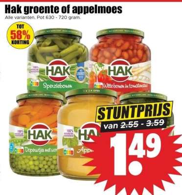 Hak groente of appelmoes