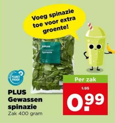 PLUS Gewassen spinazie