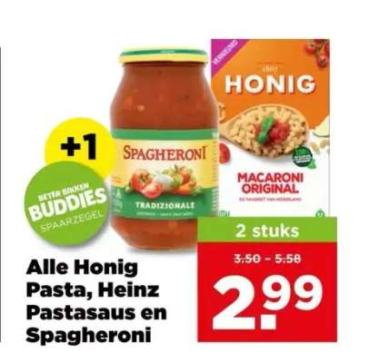 Alle Honig Pasta, Heinz Pastasaus en Spagheroni