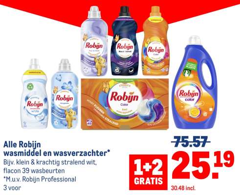 Robijn wasmiddel en wasverzachter