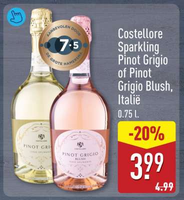 Costellore Sparkling Pinot Grigio of Pinot Grigio Blush, Italië
