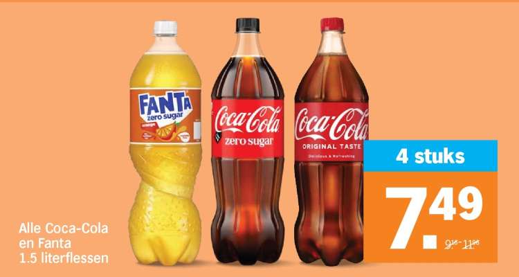 Coca-Cola en Fanta 1.5 literflessen