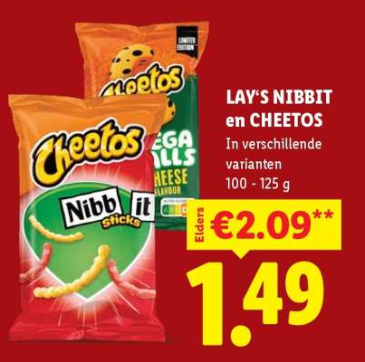LAY'S NIBBIT en CHEETOS