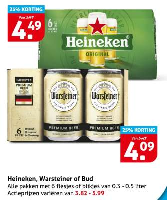 Heineken, Warsteiner of Bud