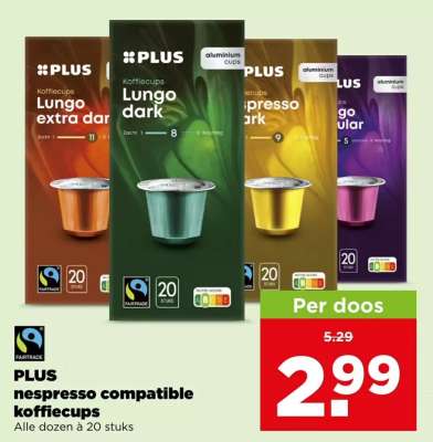 PLUS nespresso compatible koffiecups