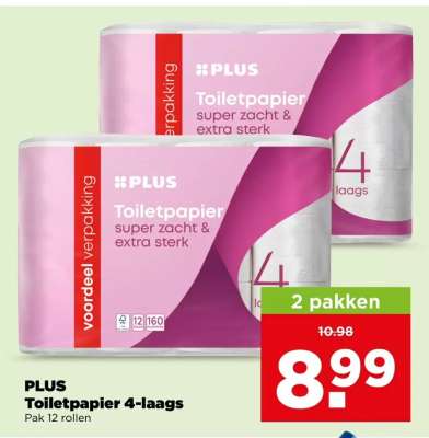 PLUS Toiletpapier 4-laags
