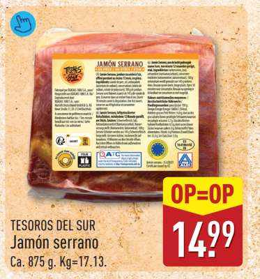 TESOROS DEL SUR Jamón serrano