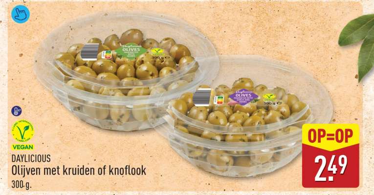 DAYLICIOUS Olijven met kruiden of knoflook