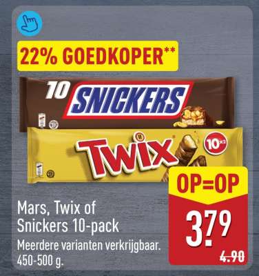Mars, Twix of Snickers 10-pack