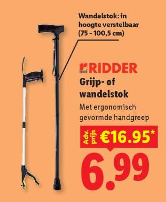 RIDDER Grijp- of wandelstok