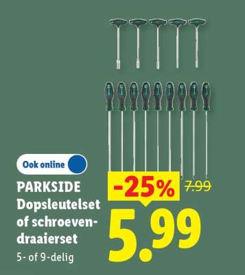 PARKSIDE Dopsleutelset of schroevendraaierset