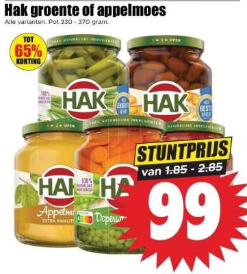 Hak groente of appelmoes