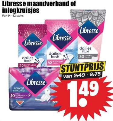 Libresse maandverband of inlegkruisjes