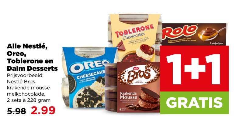 Alle Nestlé, Oreo, Toblerone en Daim Desserts