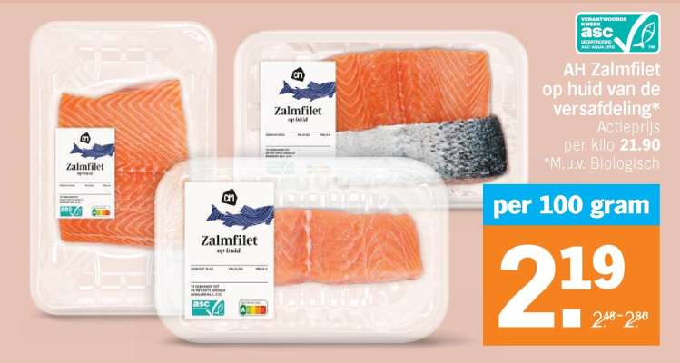 AH Zalmfilet op huid